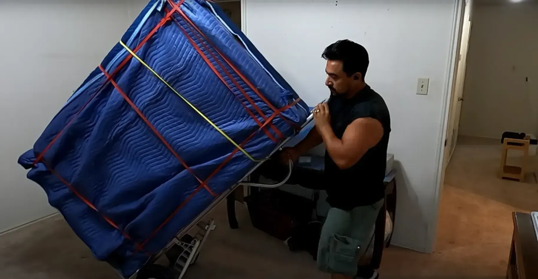 Professional moving team at work